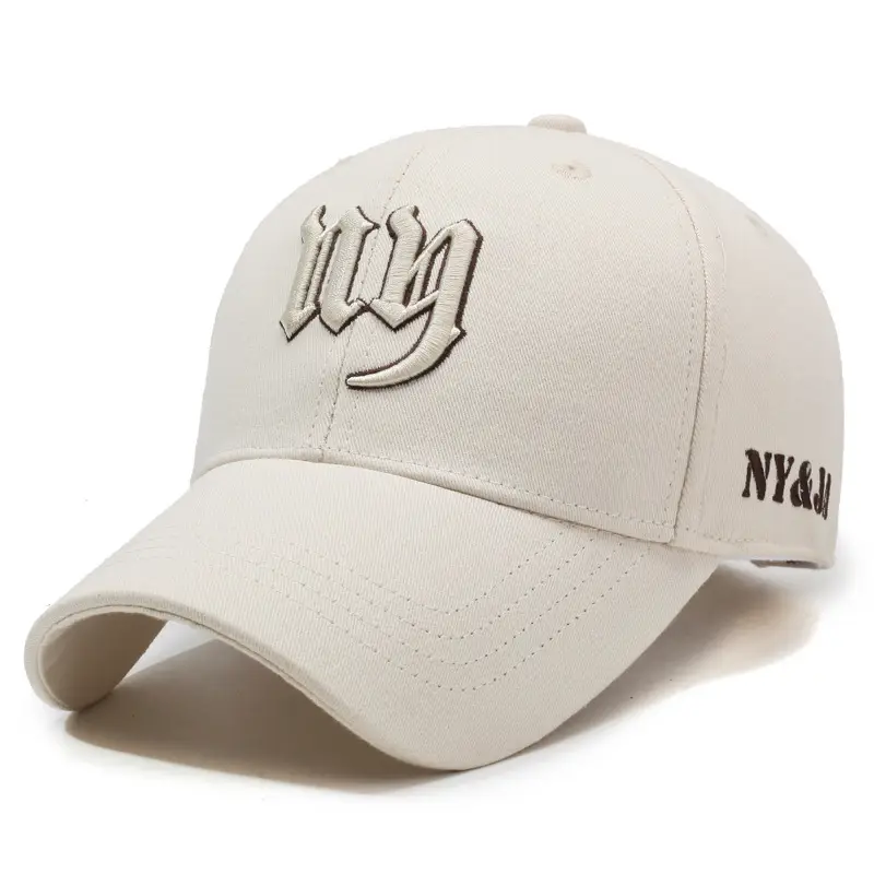 NYA34 Men's Embroidered Baseball Cap Tan - Image 6