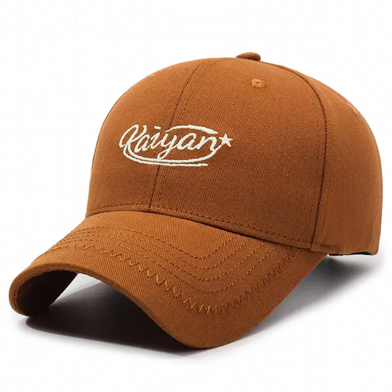 Beige Embroidered Women's Baseball Cap - Image 5