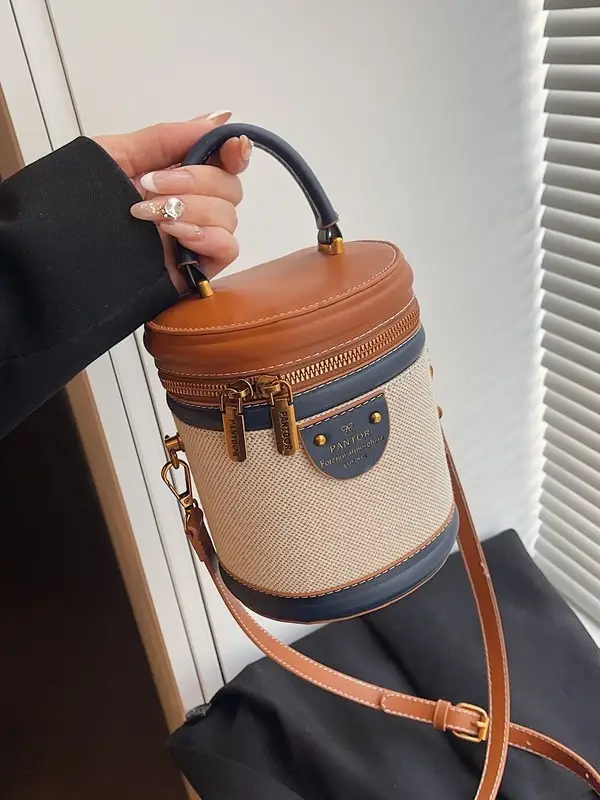 Orange Embroidered Crossbody Bucket Bag for Cooking - Image 4