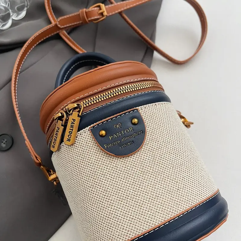 Orange Embroidered Crossbody Bucket Bag for Cooking — feature 10