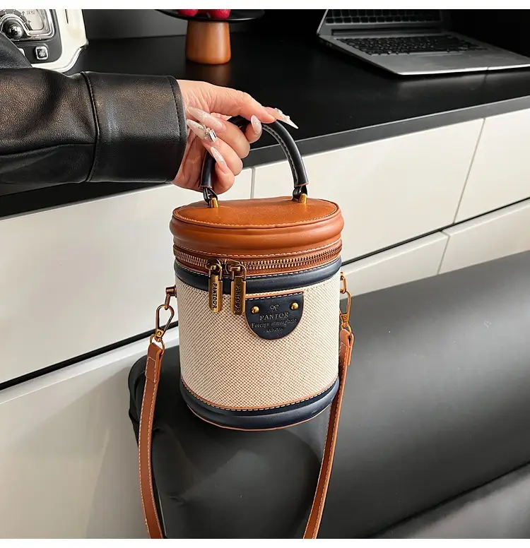 Orange Embroidered Crossbody Bucket Bag for Cooking — feature 15