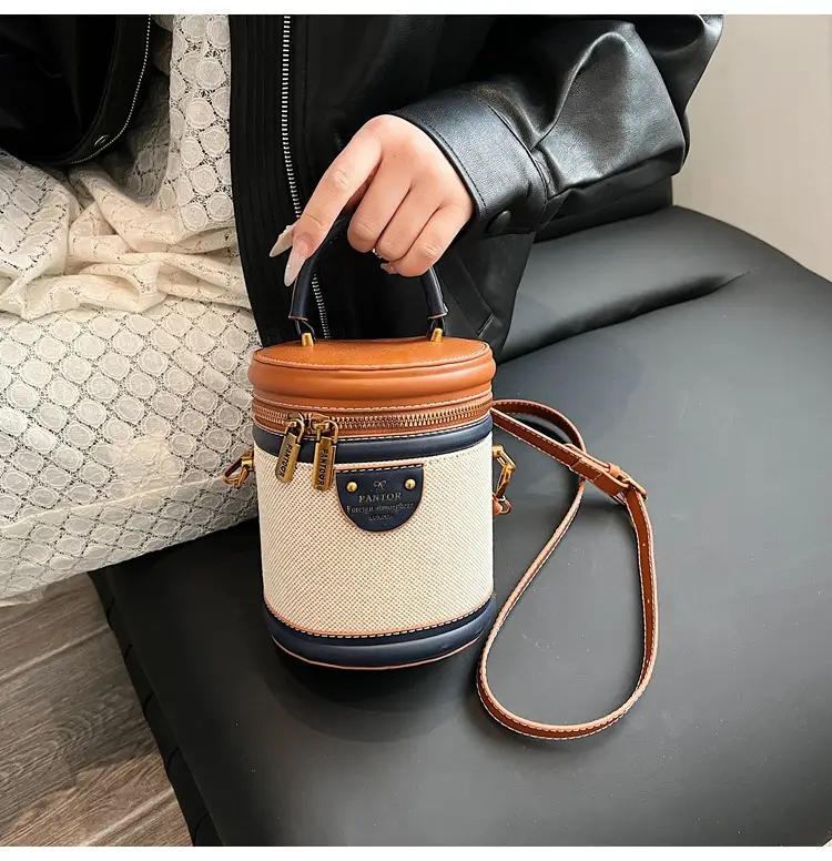 Orange Embroidered Crossbody Bucket Bag for Cooking — feature 17