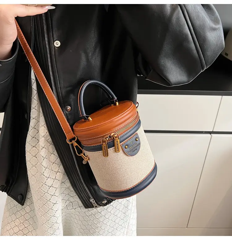 Orange Embroidered Crossbody Bucket Bag for Cooking — feature 20