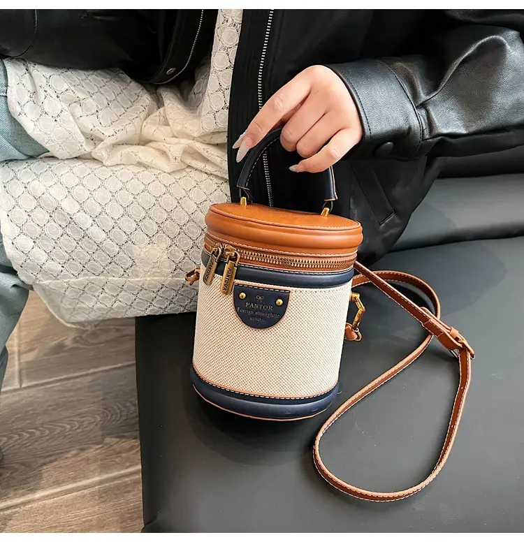 Orange Embroidered Crossbody Bucket Bag for Cooking — feature 25