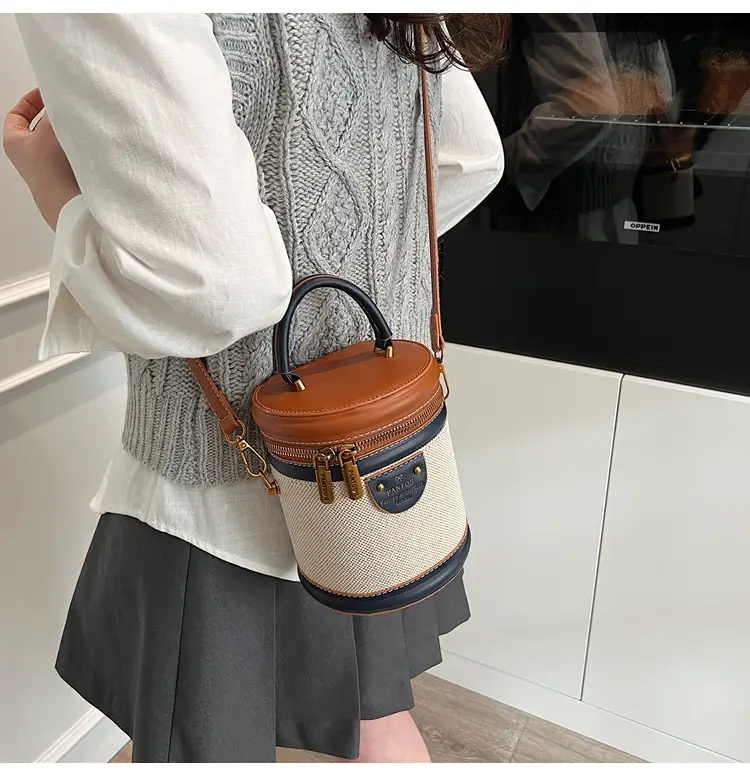 Orange Embroidered Crossbody Bucket Bag for Cooking — feature 28