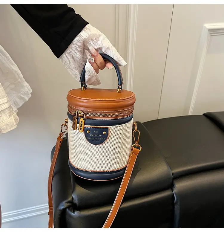 Orange Embroidered Crossbody Bucket Bag for Cooking — feature 30