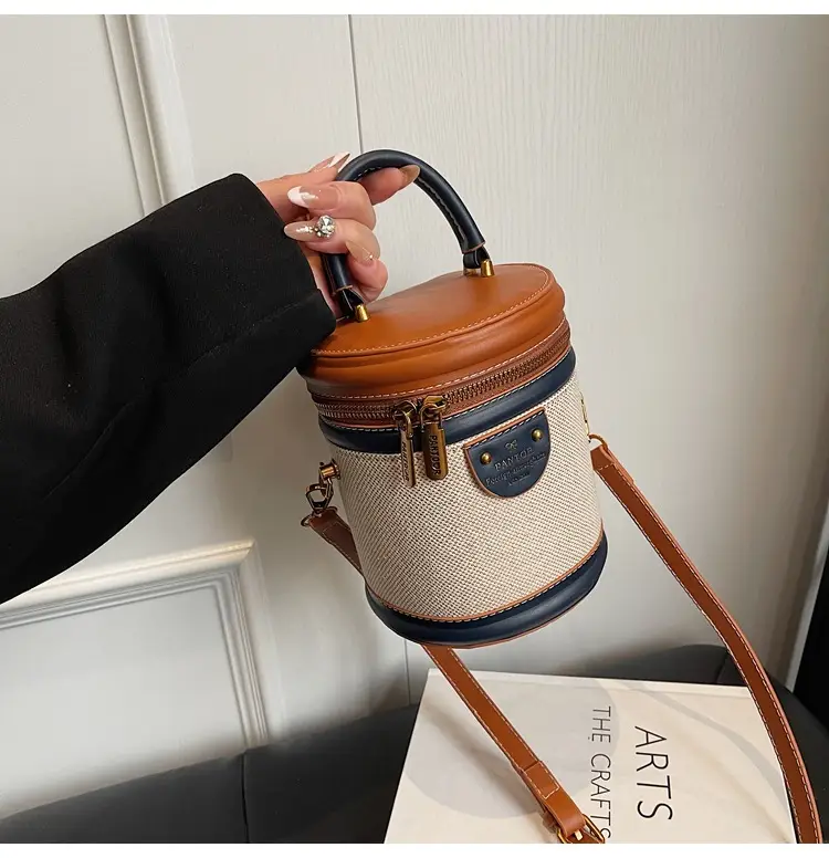 Orange Embroidered Crossbody Bucket Bag for Cooking — feature 40