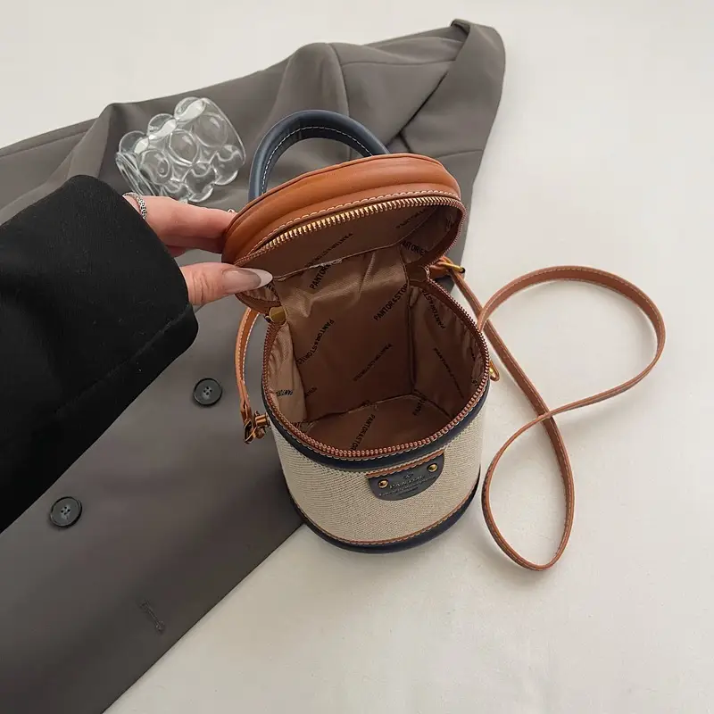 Orange Embroidered Crossbody Bucket Bag for Cooking — feature 5