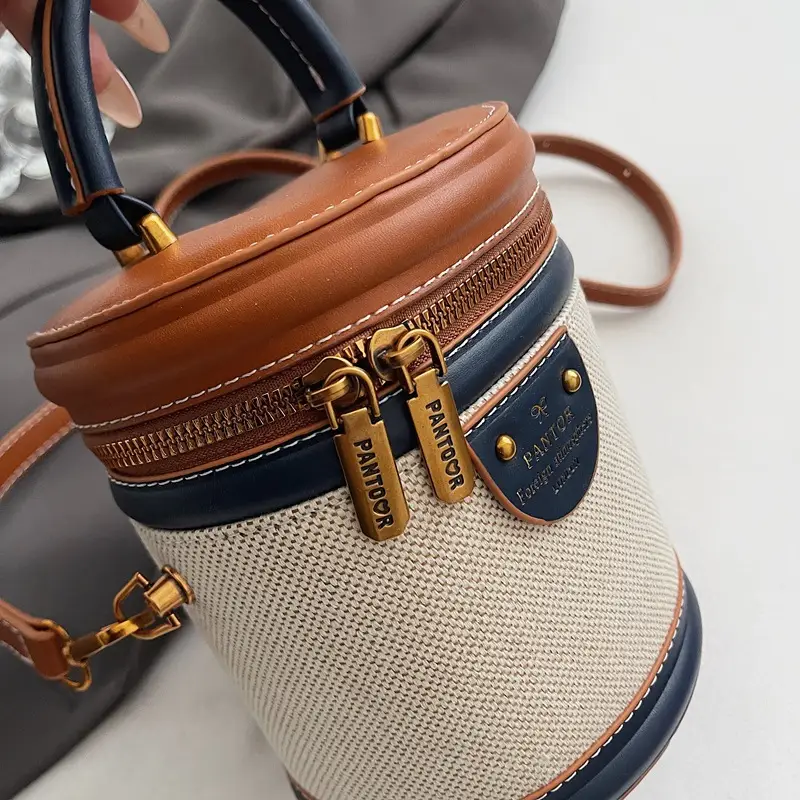 Orange Embroidered Crossbody Bucket Bag for Cooking — feature 8
