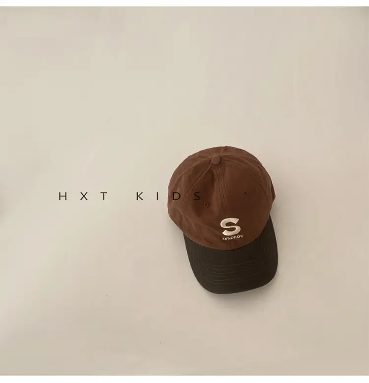 Brown S Letter Baseball Cap for Kids — feature 7
