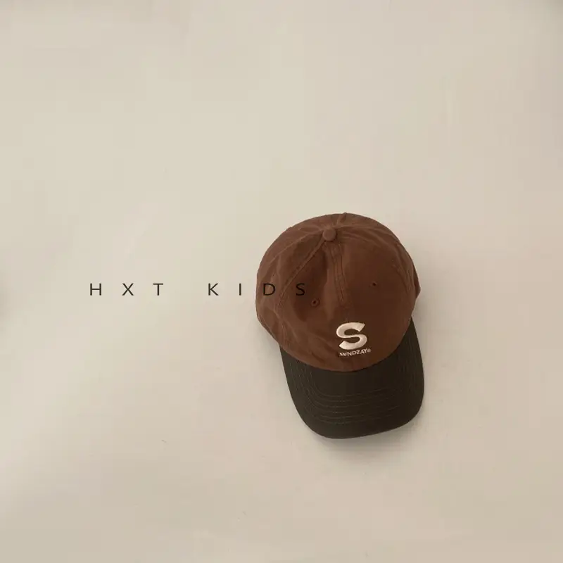 Brown S Letter Baseball Cap for Kids - Image 3