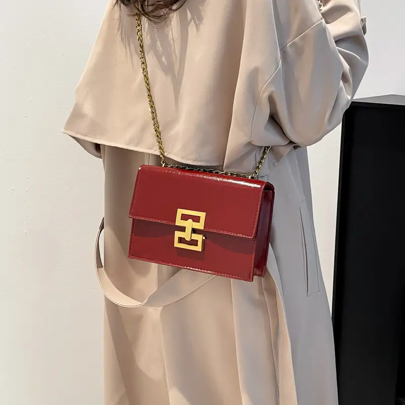 2026 Red GG Logo Shoulder Bag for Women - Image 3