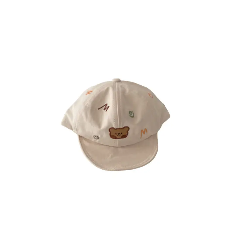 Baby Cap with Bear Embroidery Soft Bristle Sunshade Hat - Image 9