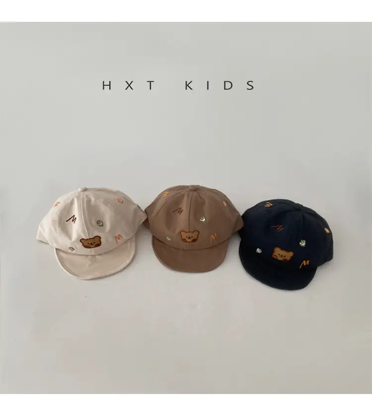 Baby Cap with Bear Embroidery Soft Bristle Sunshade Hat — feature 4