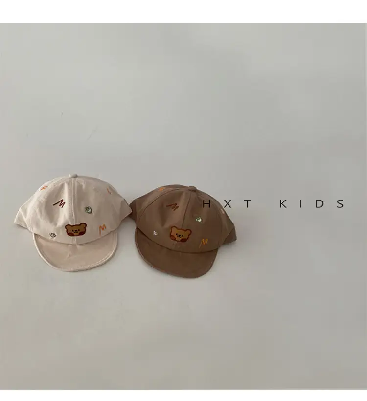 Baby Cap with Bear Embroidery Soft Bristle Sunshade Hat — feature 5