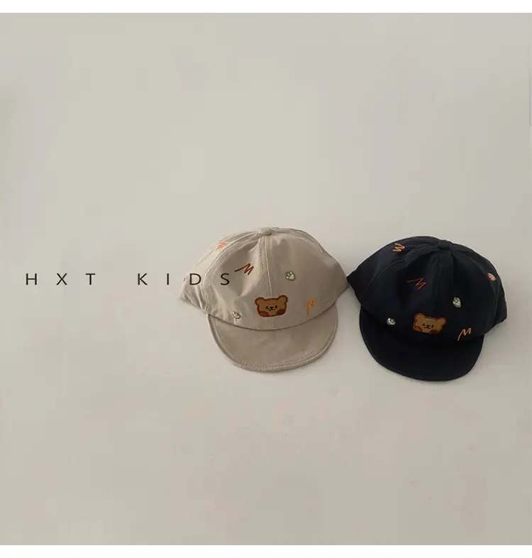 Baby Cap with Bear Embroidery Soft Bristle Sunshade Hat — feature 6