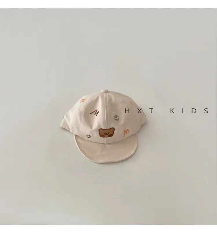 Baby Cap with Bear Embroidery Soft Bristle Sunshade Hat — feature 7