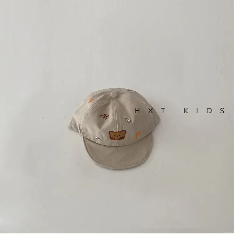 Baby Cap with Bear Embroidery Soft Bristle Sunshade Hat — feature 8