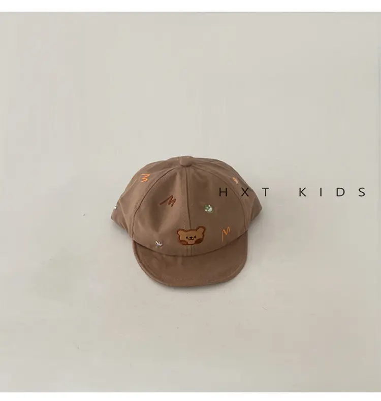 Baby Cap with Bear Embroidery Soft Bristle Sunshade Hat — feature 9