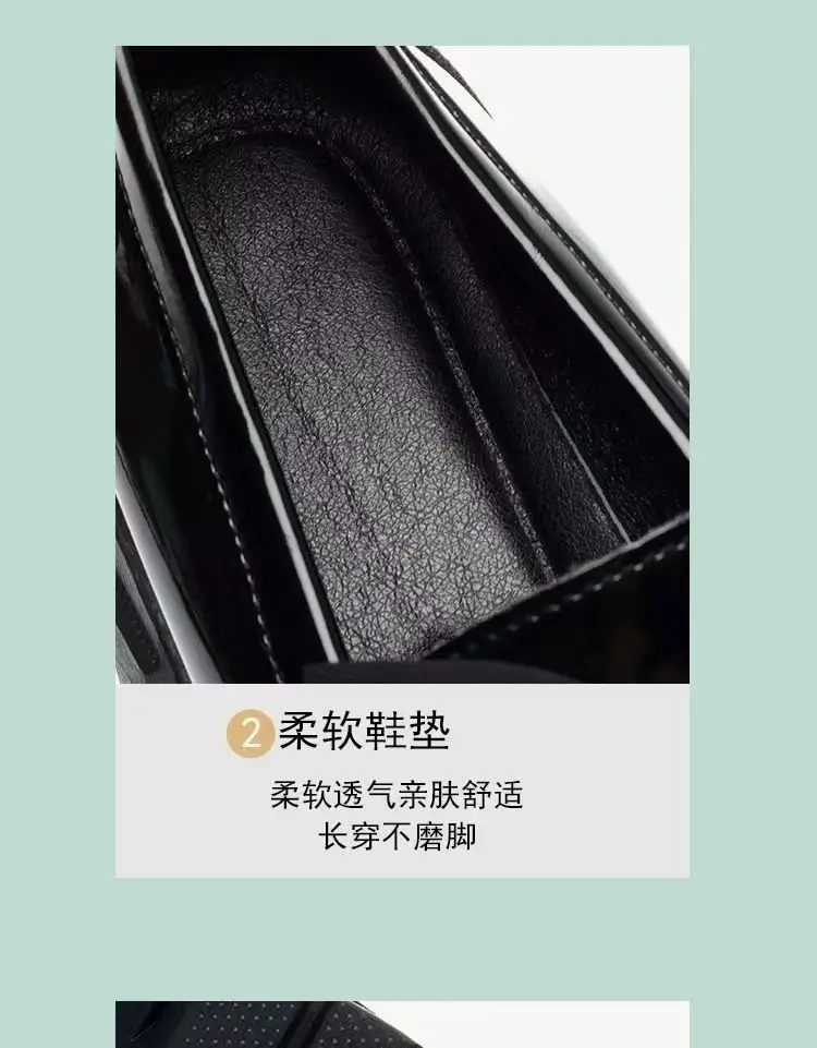 2025 Spring New Loafers Patent Leather Bow Single-layer Shoes Women's Thick Heel Thick-soled British Style Joker Small Leather Shoes — feature 12