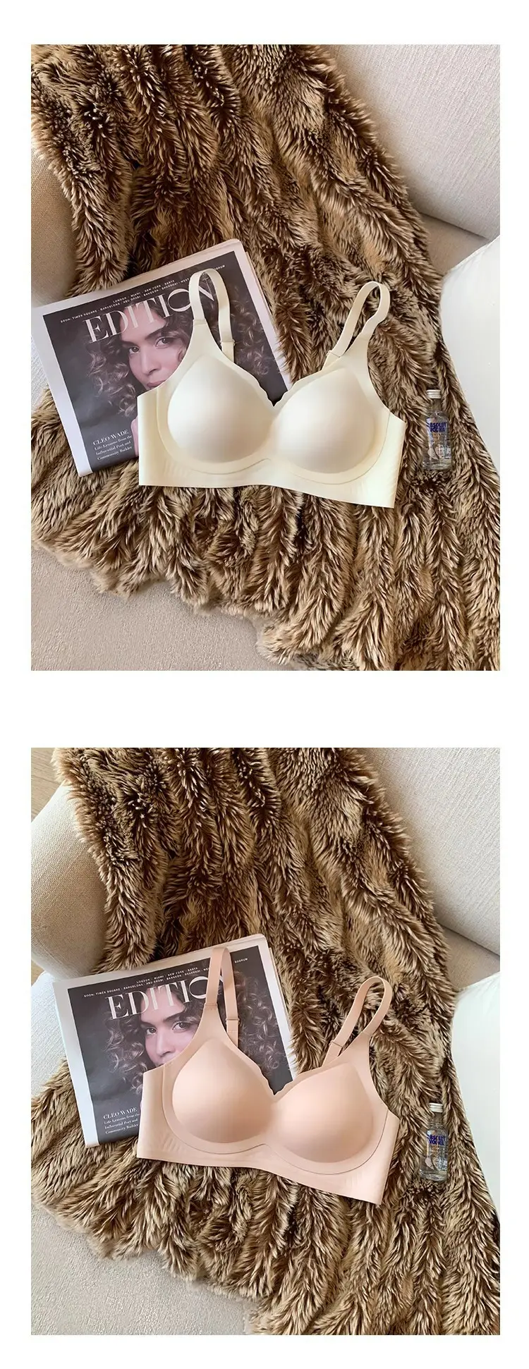 Palm Cup Traceless Underwear Women's Soft Support No Steel Rings Naked Sense Small Chest Gathering Upper Collapsed Auxilary Breast Anti-sagging Bra — feature 14