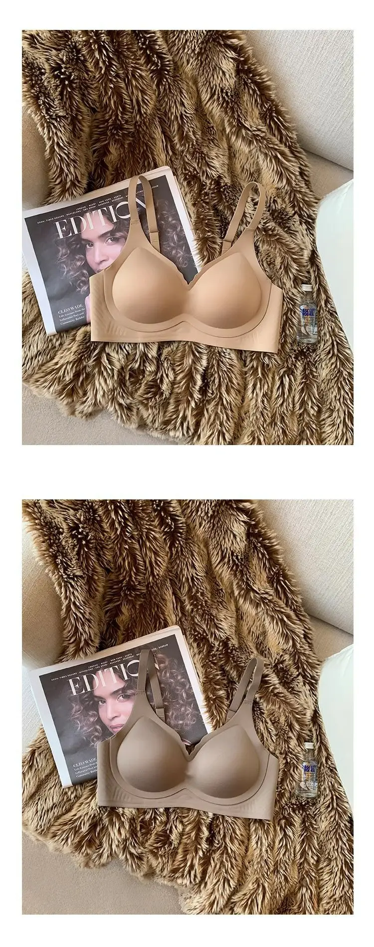 Palm Cup Traceless Underwear Women's Soft Support No Steel Rings Naked Sense Small Chest Gathering Upper Collapsed Auxilary Breast Anti-sagging Bra — feature 18