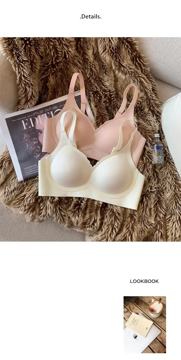 Palm Cup Traceless Underwear Women's Soft Support No Steel Rings Naked Sense Small Chest Gathering Upper Collapsed Auxilary Breast Anti-sagging Bra — feature 2