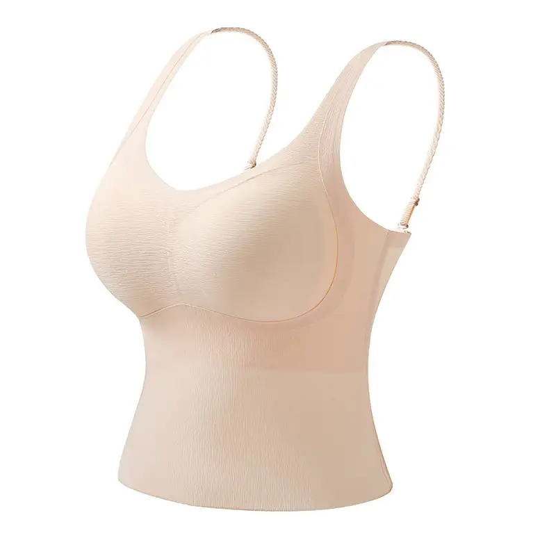 Traceless V-Neck Base Vest Sling Strap Beauty Strap Chest Pad One-piece Rimless Gathering Anti-sagging Underwear for Women - Image 9