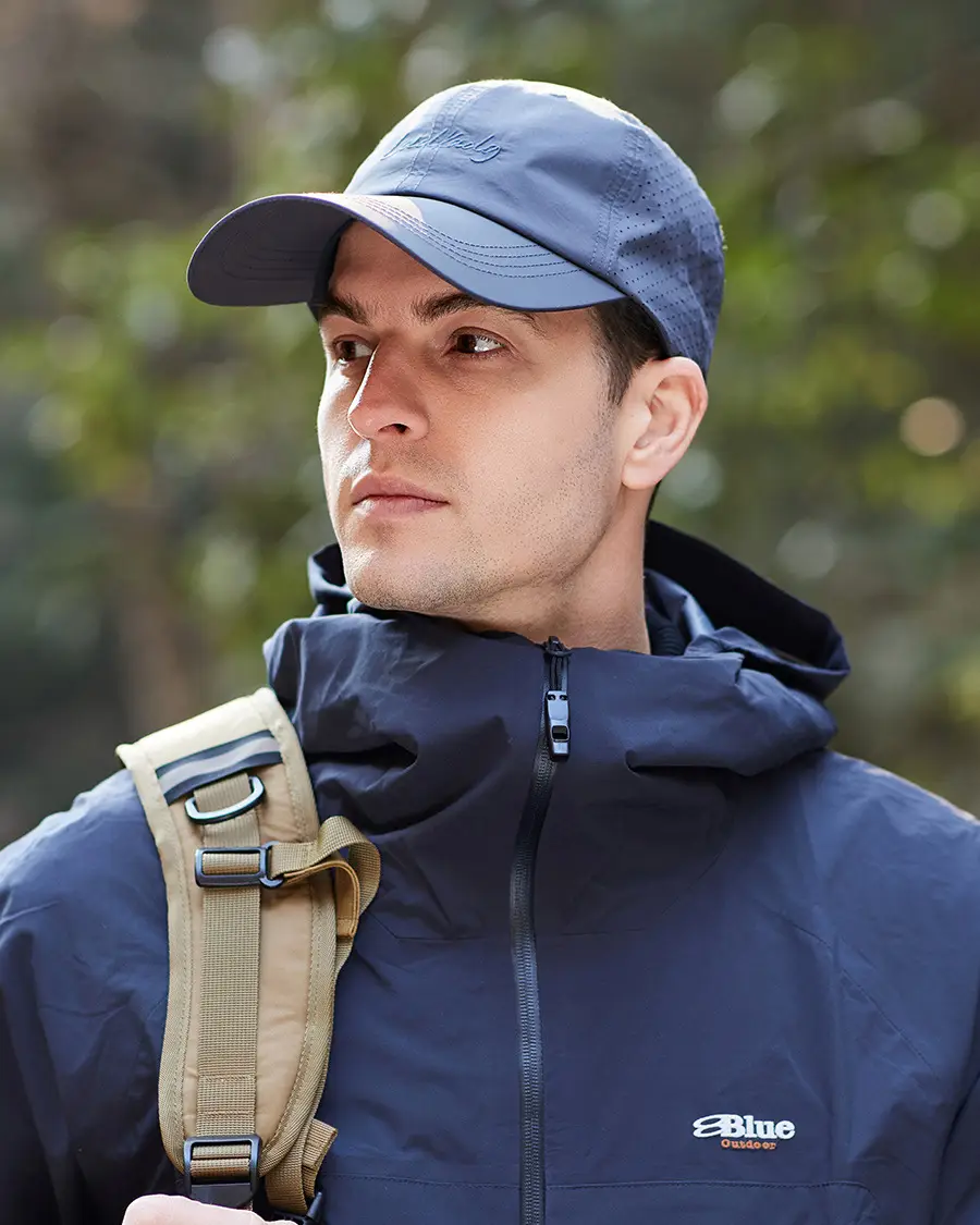 Men Black Knitted Baseball Cap with Brand Logo — feature 10