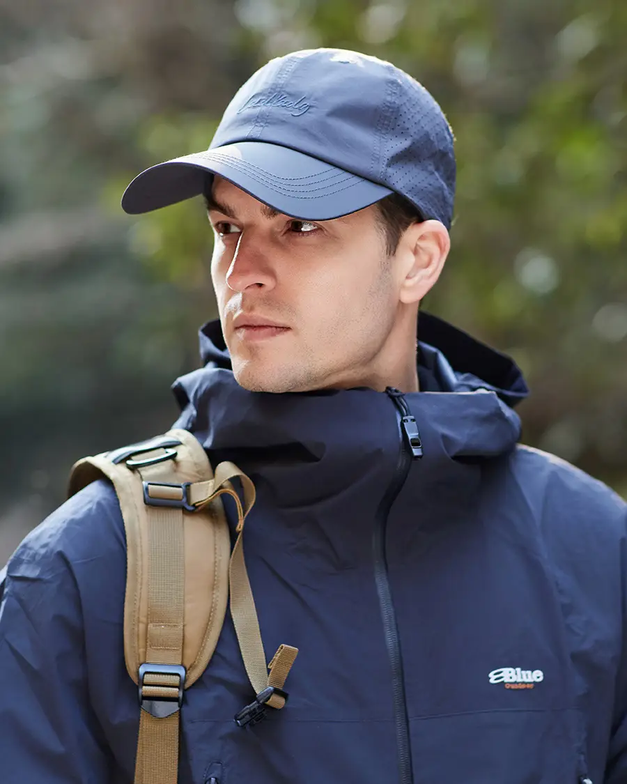 Men Black Knitted Baseball Cap with Brand Logo — feature 13