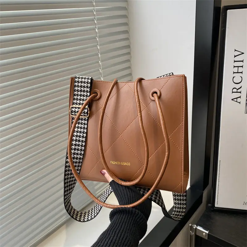 Retro Tote Bag Brown 2025 Spring New Large Capacity - Image 8
