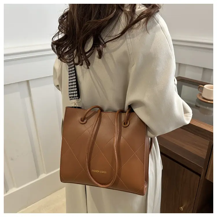 Retro Tote Bag Brown 2025 Spring New Large Capacity — feature 14