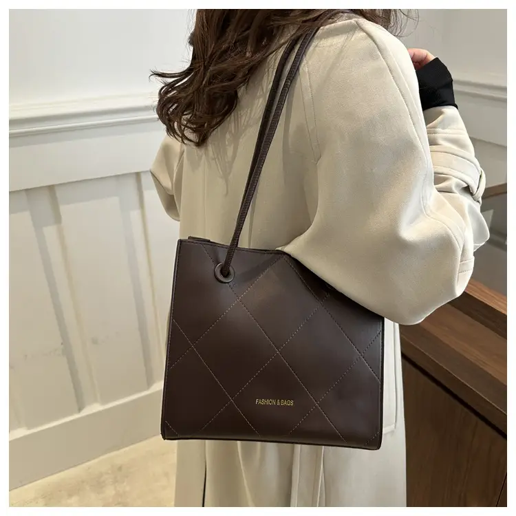 Retro Tote Bag Brown 2025 Spring New Large Capacity — feature 15