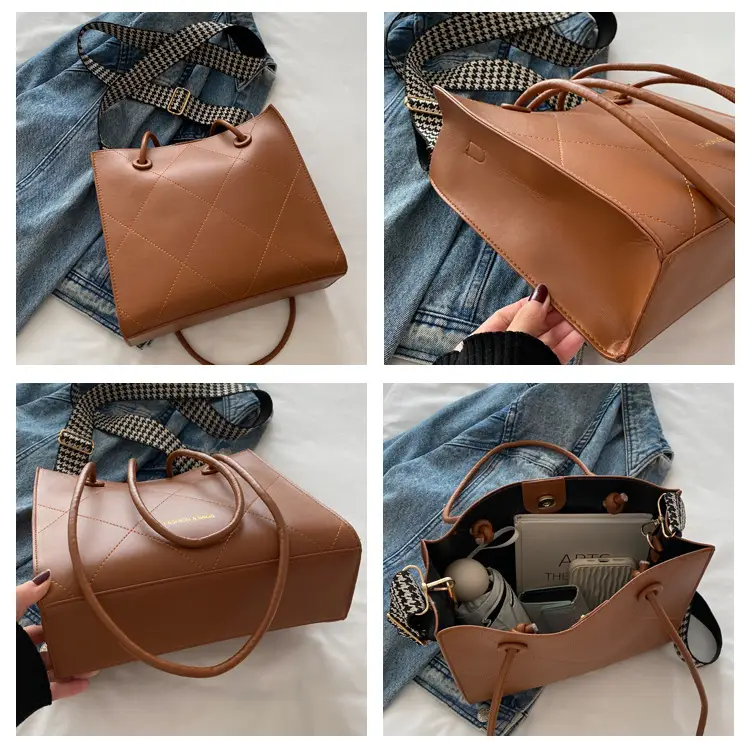 Retro Tote Bag Brown 2025 Spring New Large Capacity — feature 8