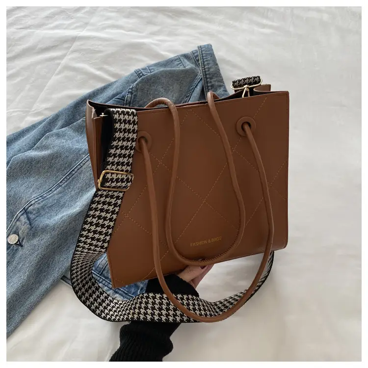Retro Tote Bag Brown 2025 Spring New Large Capacity - Image 3