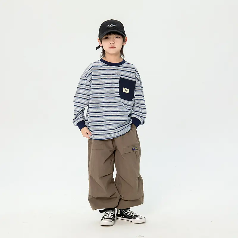 Japanese Boys Striped Long Sleeve T-Shirt 2025 - Image 3