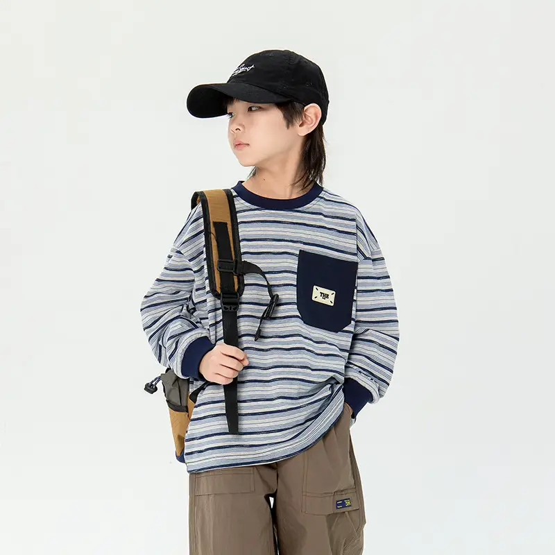 Japanese Boys Striped Long Sleeve T-Shirt 2025 - Image 5