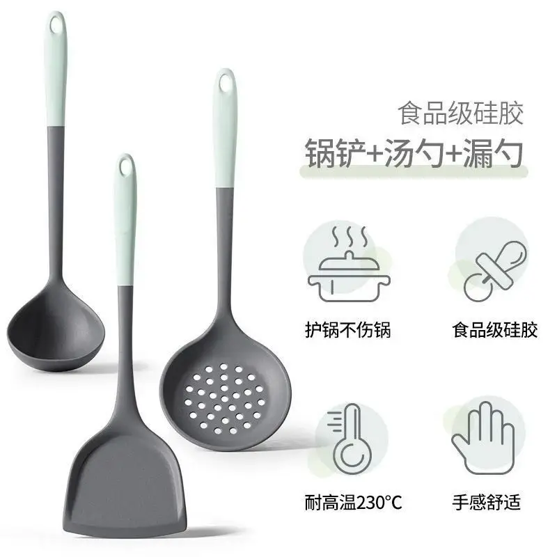 spatula silicone shovel cooking kitchen supplies suit food grade non-stick pan high temperature resistant silicone cooking shovel spoon