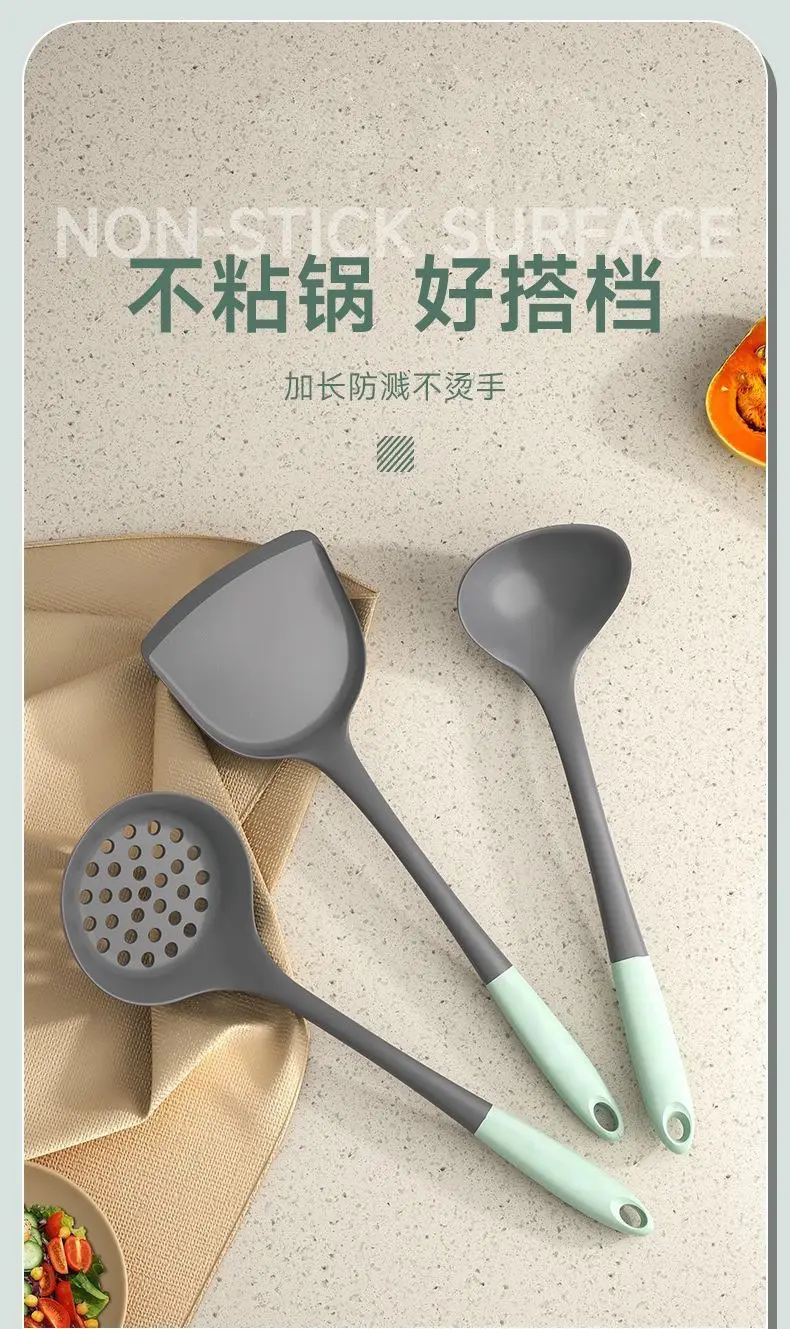 spatula silicone shovel cooking kitchen supplies suit food grade non-stick pan high temperature resistant silicone cooking shovel spoon — feature 1