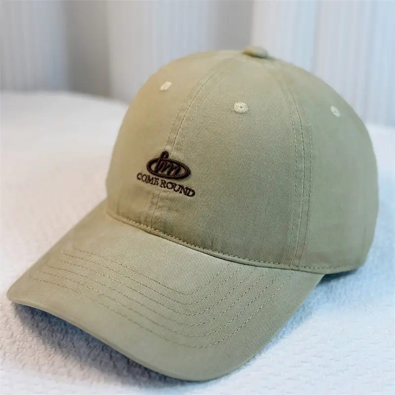 Men Brown Cotton Baseball Cap with Logo - Image 3