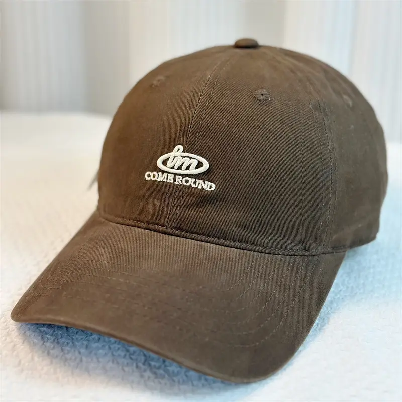 Men Brown Cotton Baseball Cap with Logo - Image 8