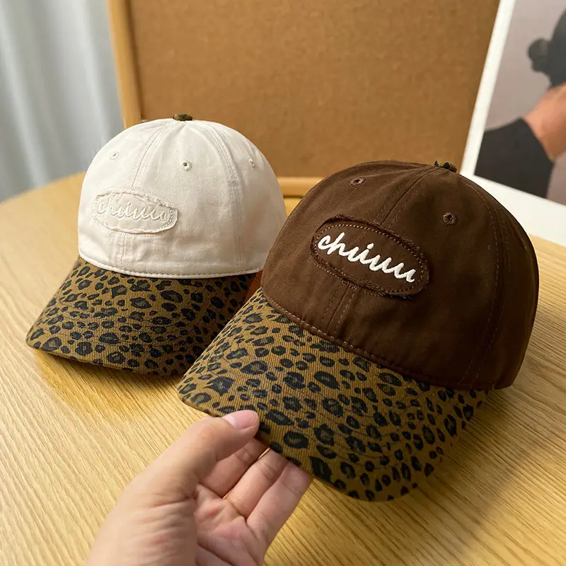 Chiru Leather Leopard Cap for Men Women Brown - Image 6