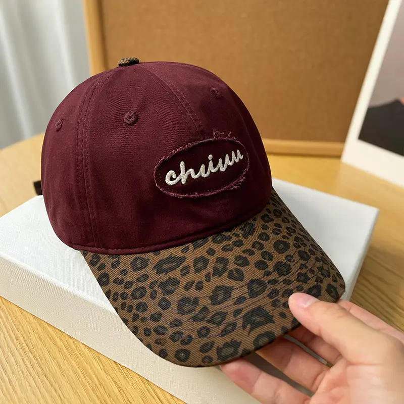 Chiru Leather Leopard Cap for Men Women Brown - Image 8