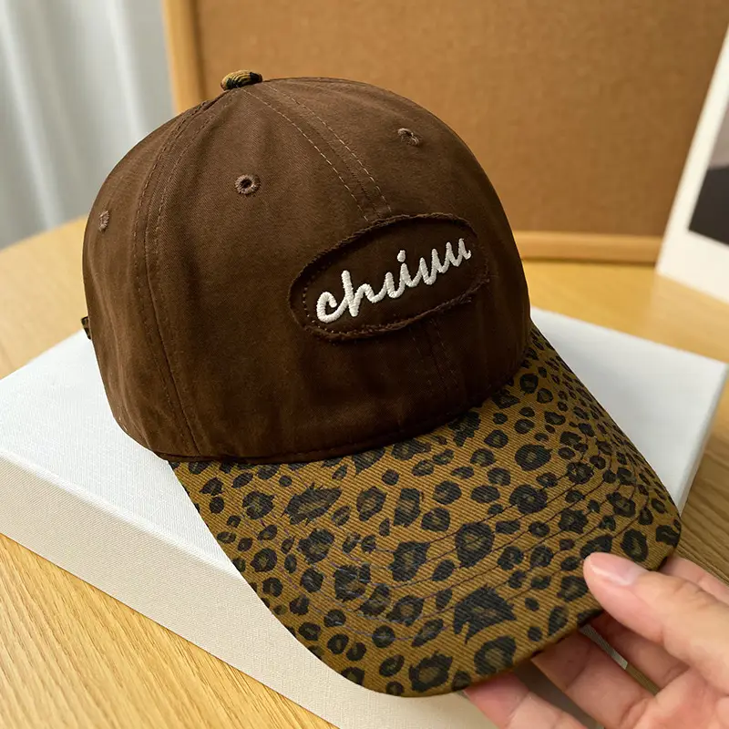 Chiru Leather Leopard Cap for Men Women Brown - Image 4