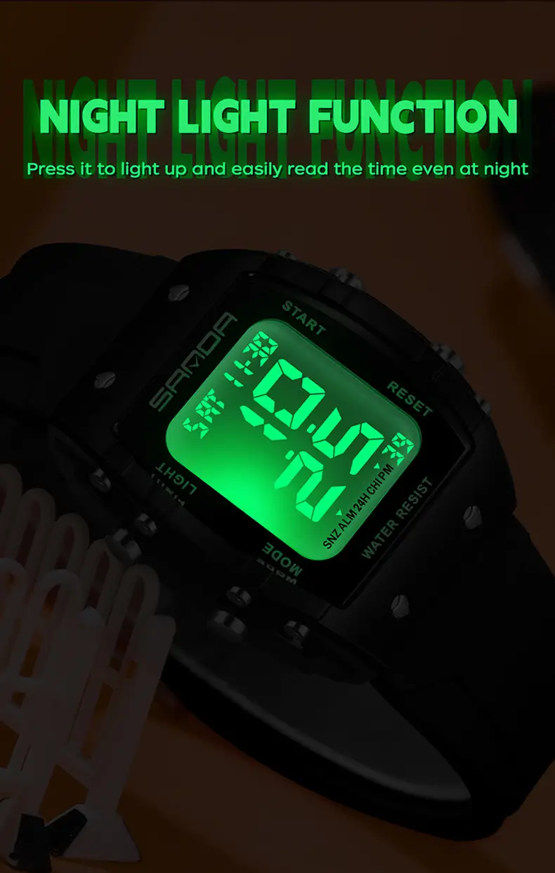 Sanda Waterproof 10.5" Digital Analog Watch — feature 26