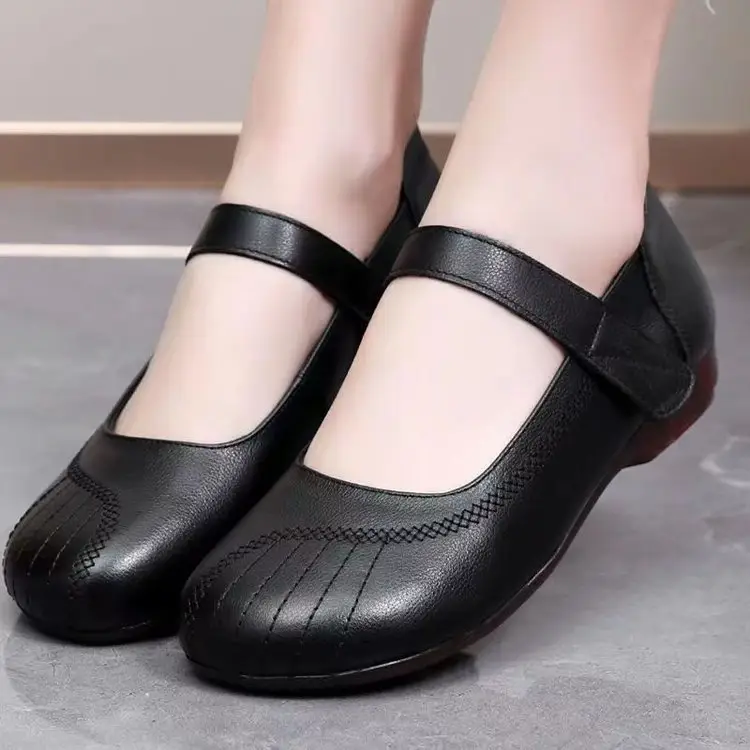 Spring 2025 New Single Shoes with Beef Tendon Soft Sole Comfortable Non-slip Wear-resistant Flat Sole Long-standing Not Tired Middle-aged and Elderly Mother Shoes - Image 6