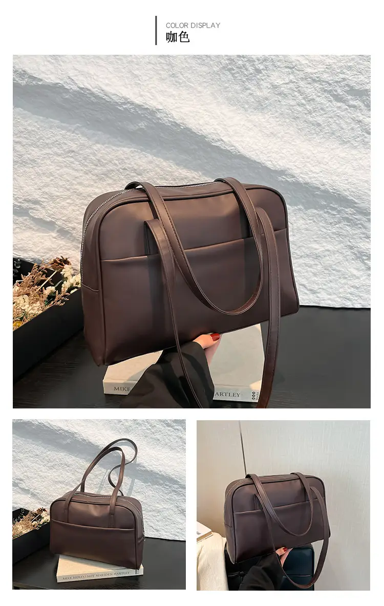 Korean Style Large Capacity Shoulder Bag Women's 2025 Spring New Retro Underarm Bag Stylist Extras Tote Bag — feature 23