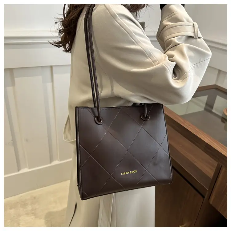 Women's Brown Crossbody Bag with Houndstooth Strap — feature 19