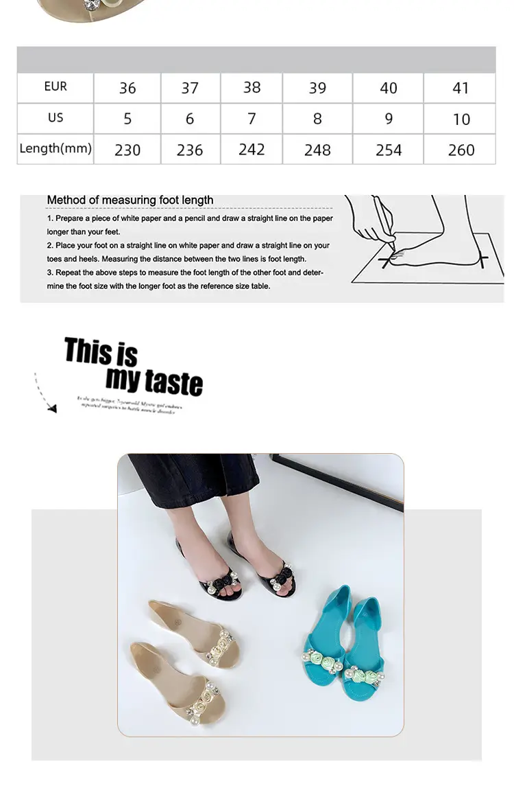 Pearl Flower Rose Peep Toe All Season Flat Shoes — feature 5