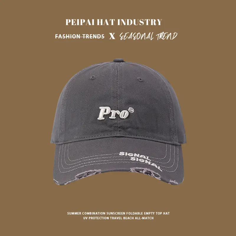 Old Vintage Purple Baseball Cap with Embroidered Face & Wide Brim — feature 10